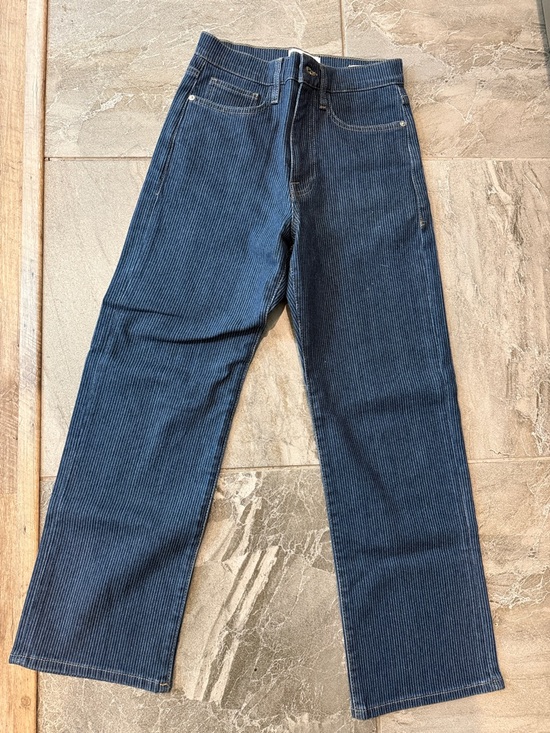 Frame Denim Denim - Frame Denim Navy Pinstripe Straight Jeans